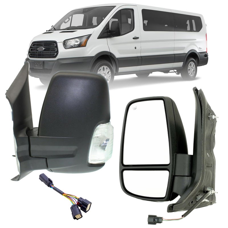 LONGLING Replacement Driver Left Side Mirror Power Mirror and Heated With Indicator Fit Ford Transit 150 250 350 from 2015 to Onward - Image 1